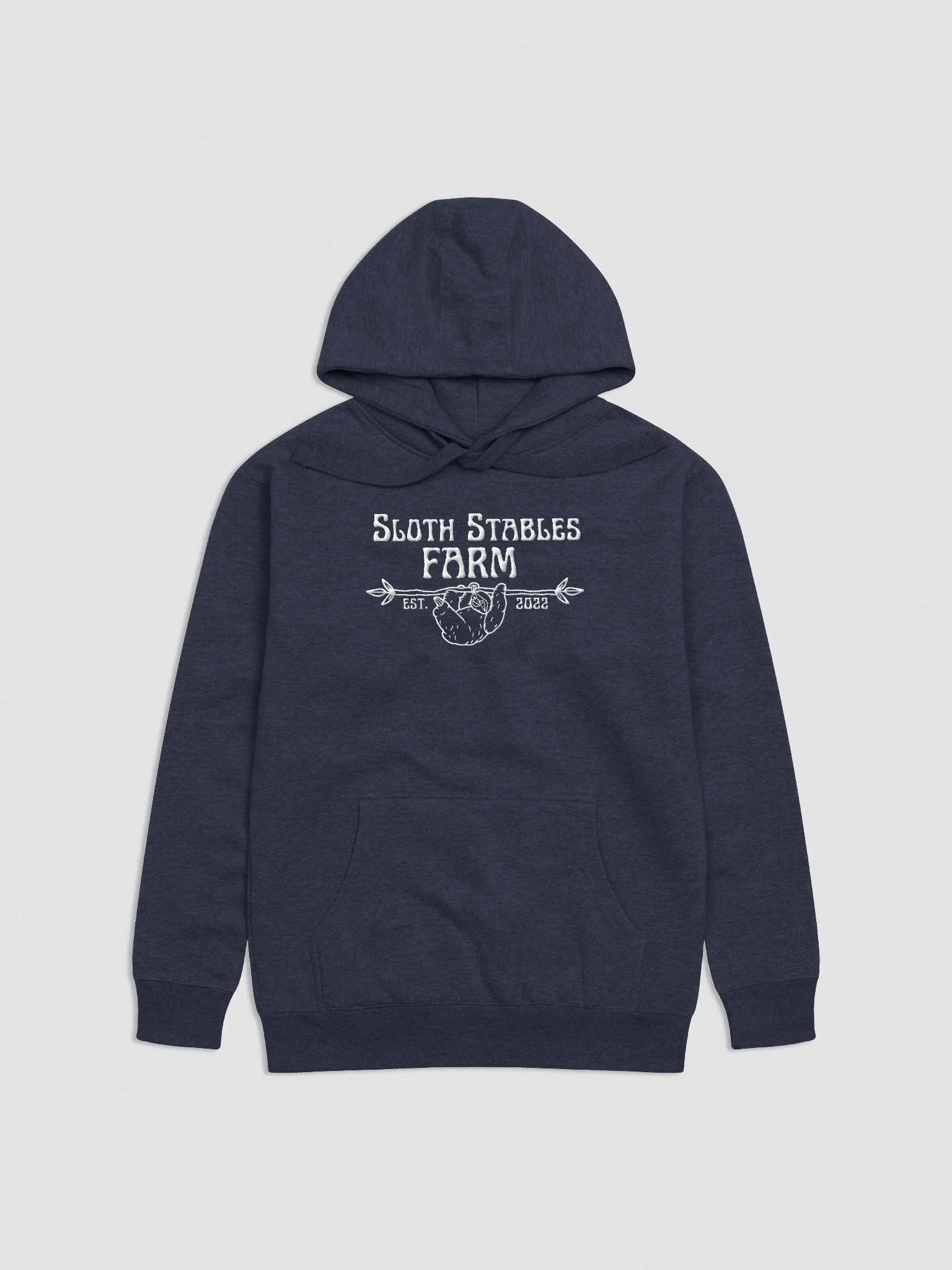 Sloth Stables Farm Hoodie- White Embroidery product image (2)