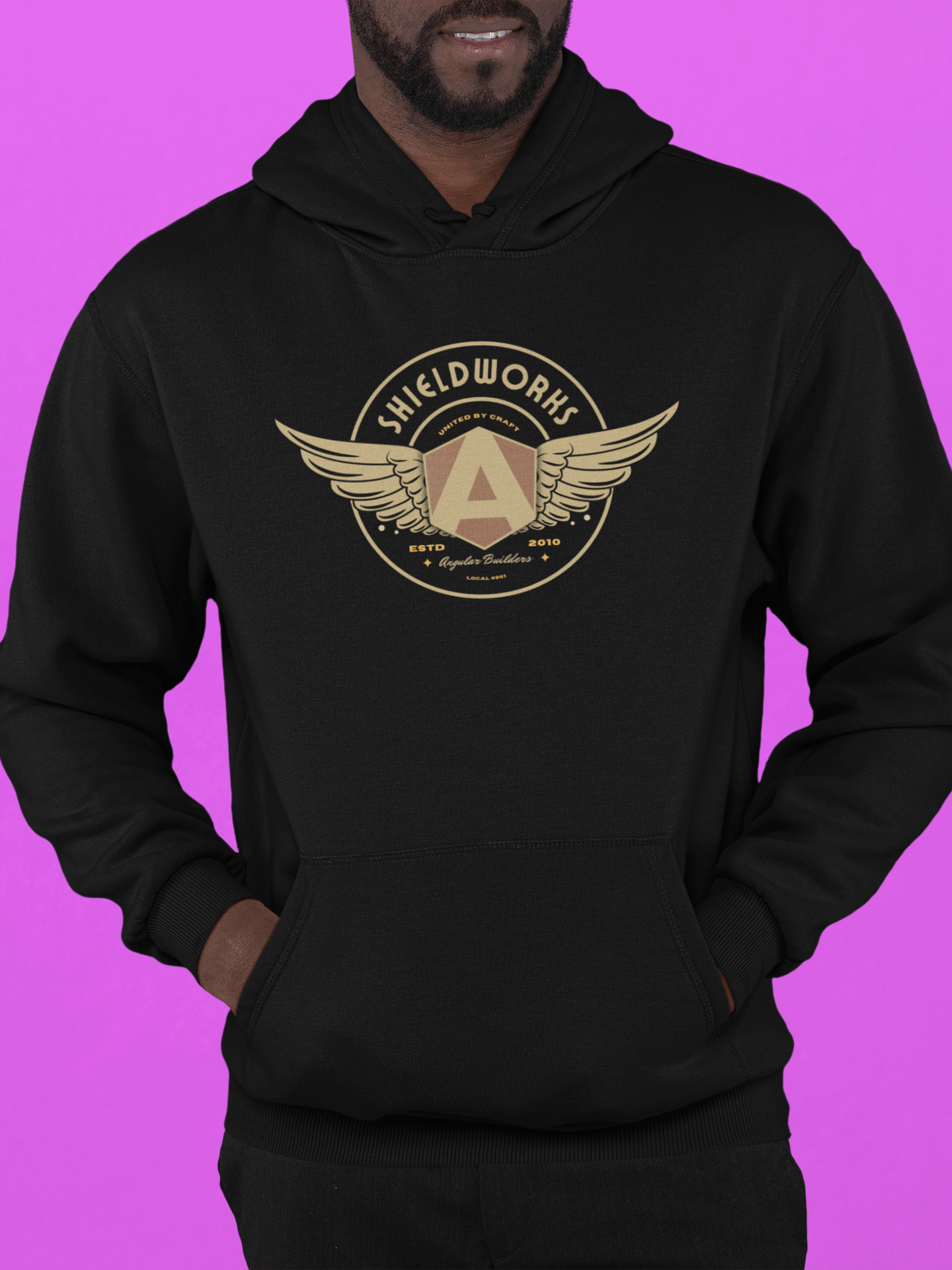 Shieldworks Angular Builders Local #201 “United by Craft” Classic Hoodie product image (1)