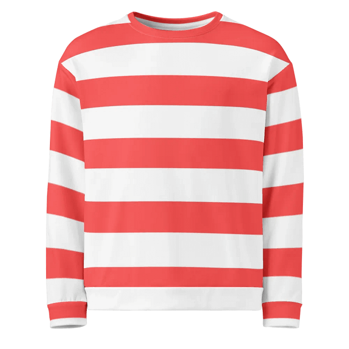 Coral Red and White Striped Sweatshirt product image (1)
