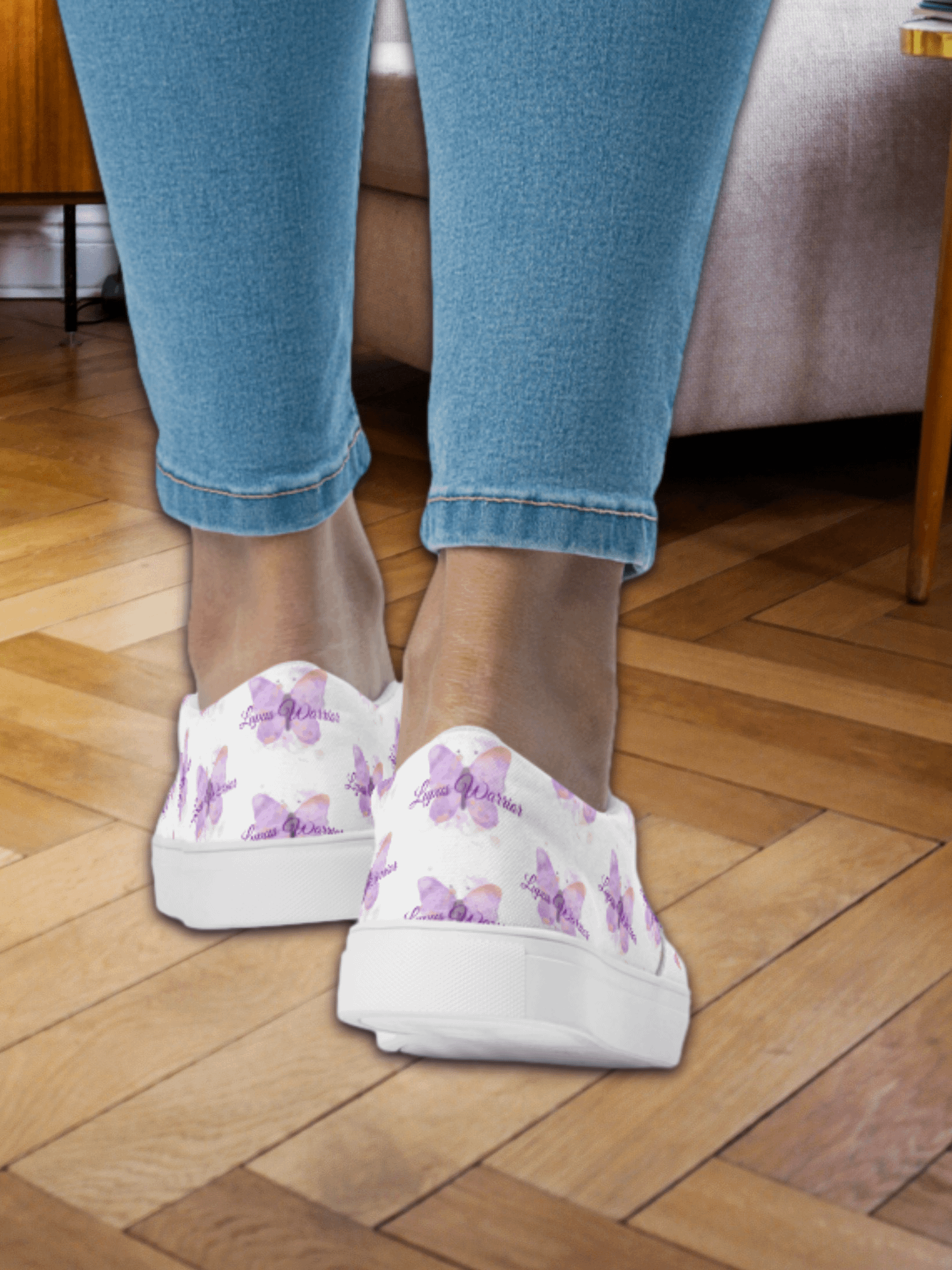 Purple Butterfly Lupus Warrior Slip On Canvas product image (3)