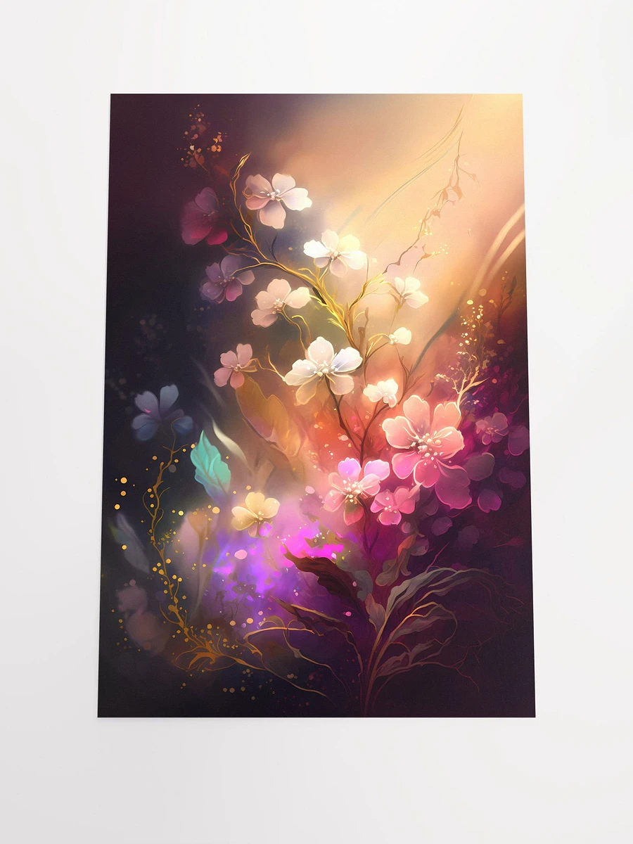 Enchanted Twilight Blossoms Poster: Radiant Floral Art for Mystical Interior Ambiance Matte Poster product image (3)