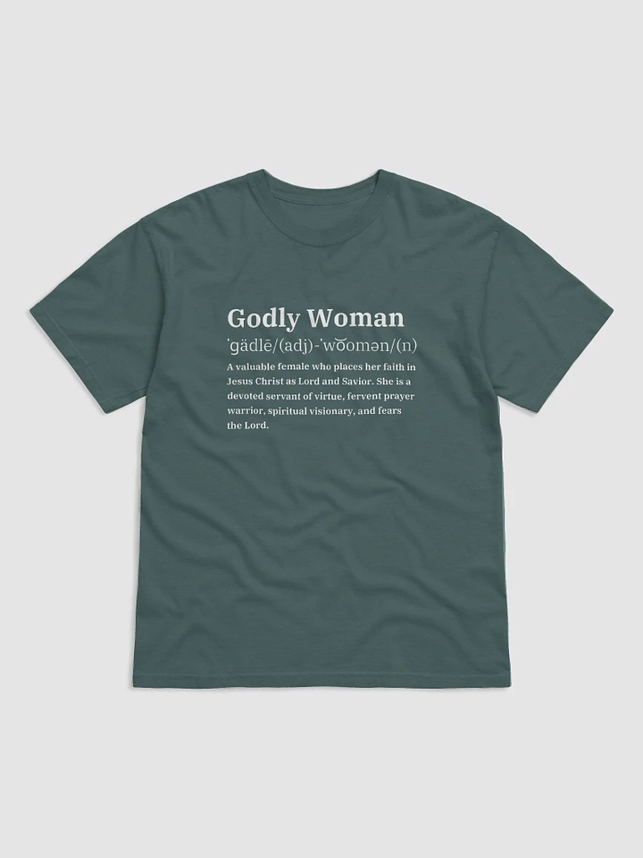 GODLY WOMAN | WHITE WORDING T-SHIRT | UNDER THE INFLUENCE OF CHRIST™ product image (1)