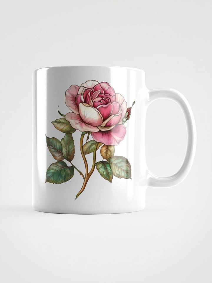 Stained Glass Rose White Glossy Mug product image (3)
