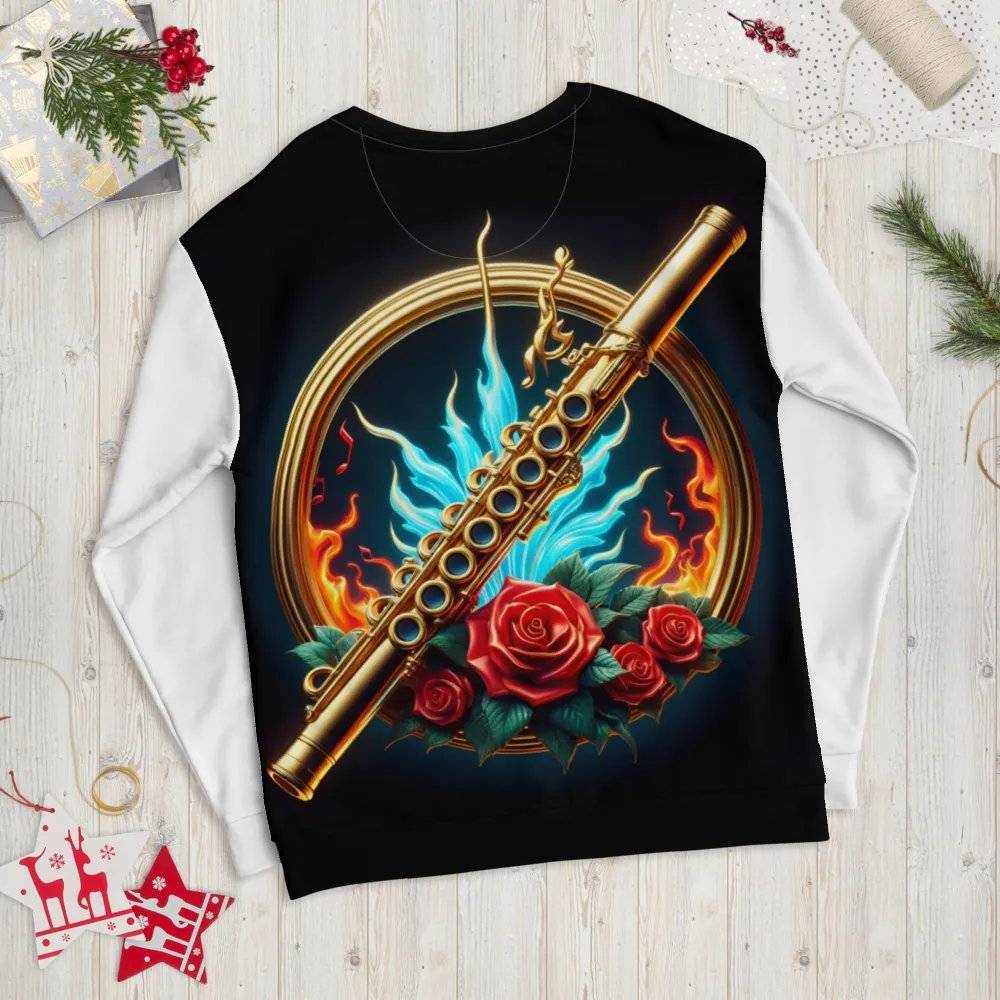 Floral Melody Golden Flute - Unisex Sweatshirt #12 product image (9)