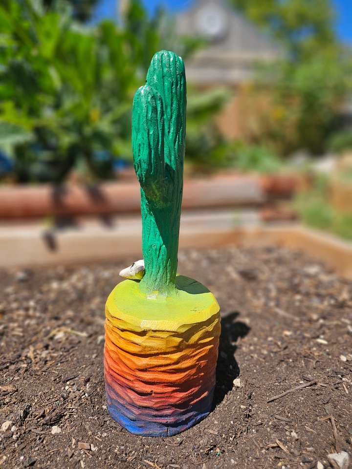 Cactus with Skull Wood Carving product image (2)