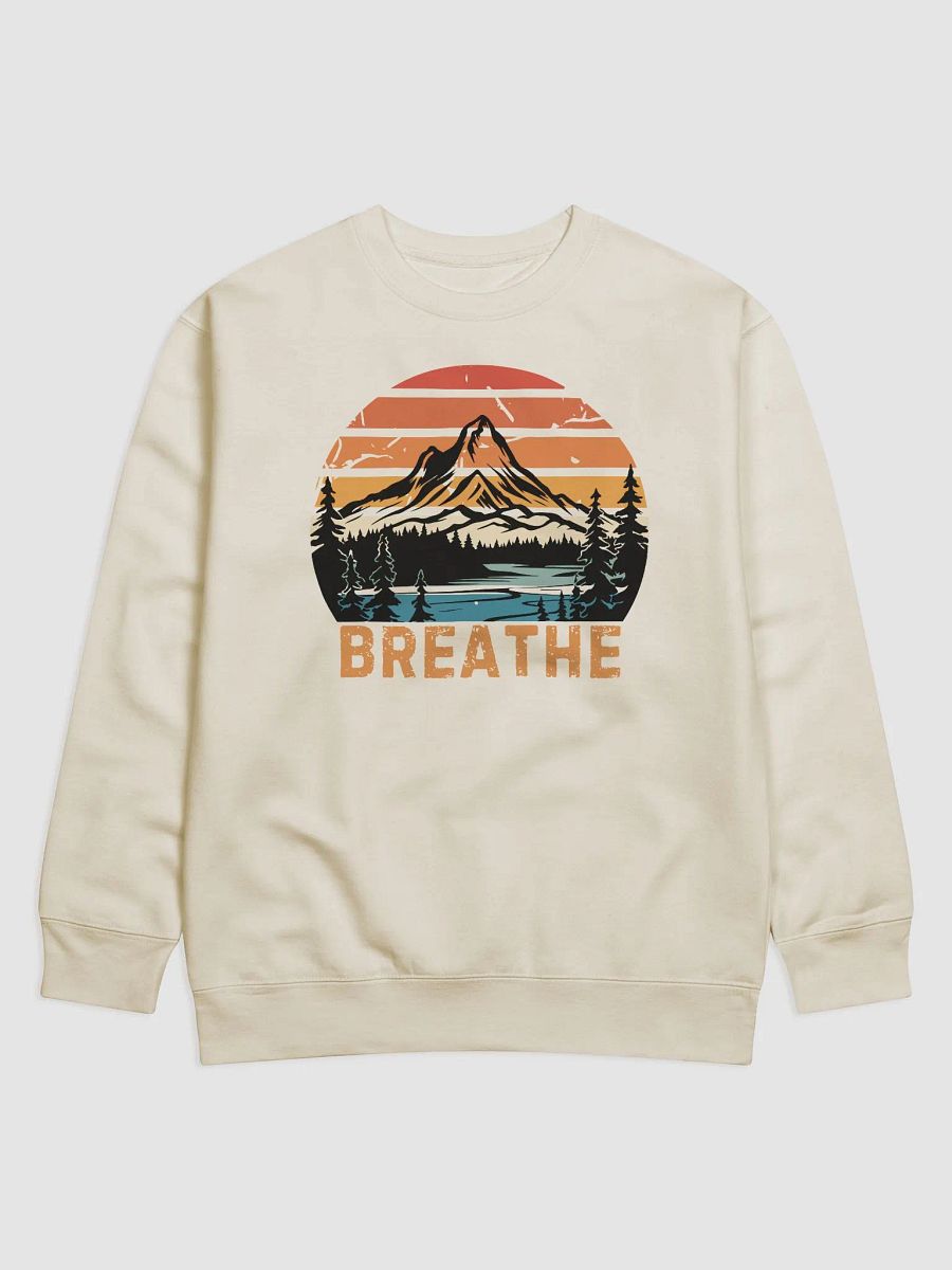 Breathe Vintage Sunset Mountain Lake Forest Sweatshirt product image (4)