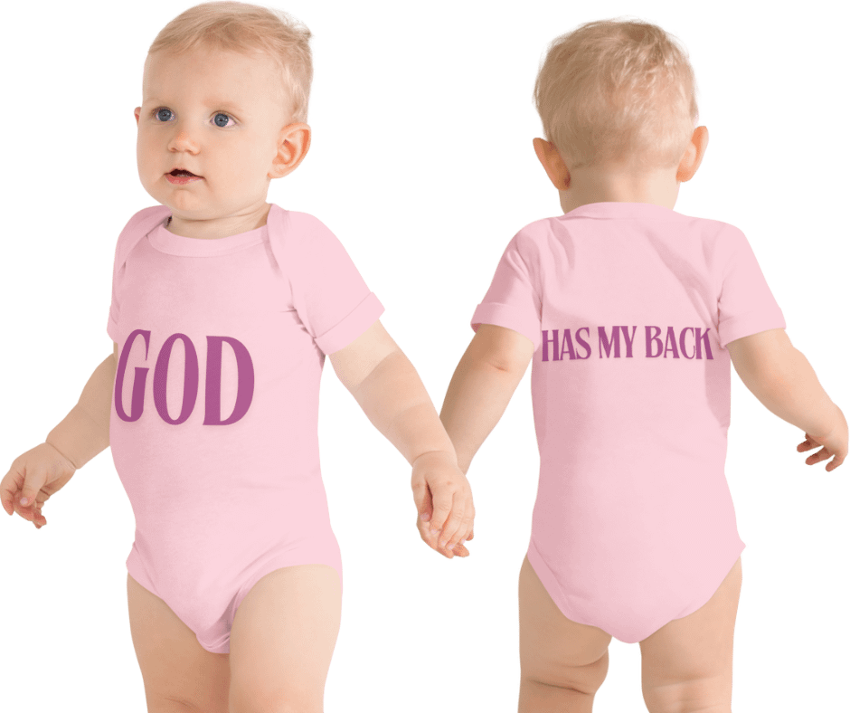 God Has My Back Baby Onesie in Pink 🌸 product image (1)