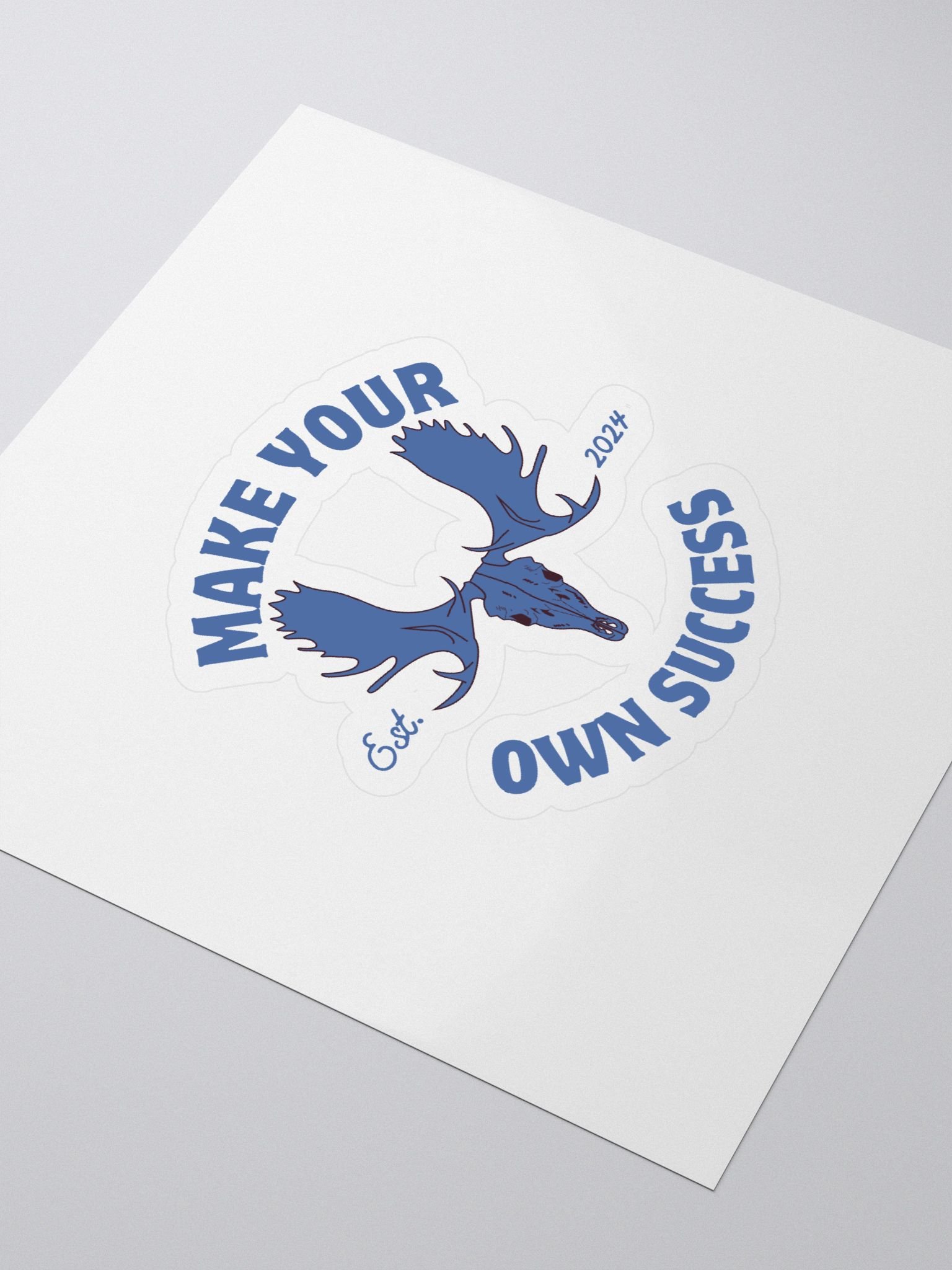 Blue Moose Skull - Make Your Own Success - Sticker product image (3)