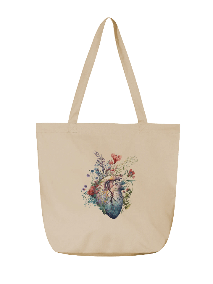 Wildflower Anatomy Heart Tote Bag – Watercolor Floral product image (2)