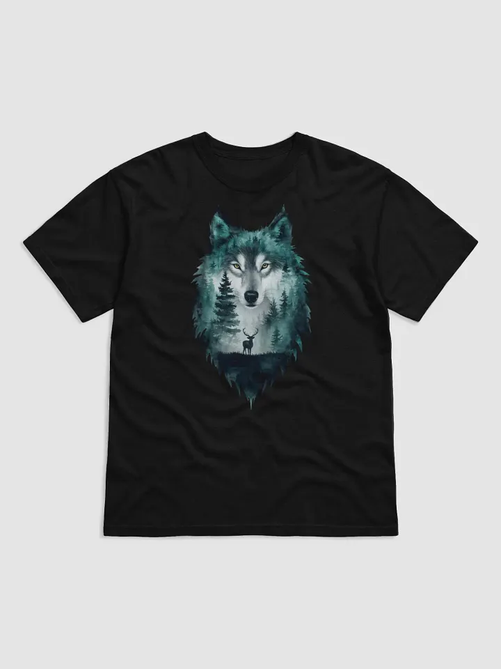 Ethereal Wolf Glitch Art T-Shirt product image (1)