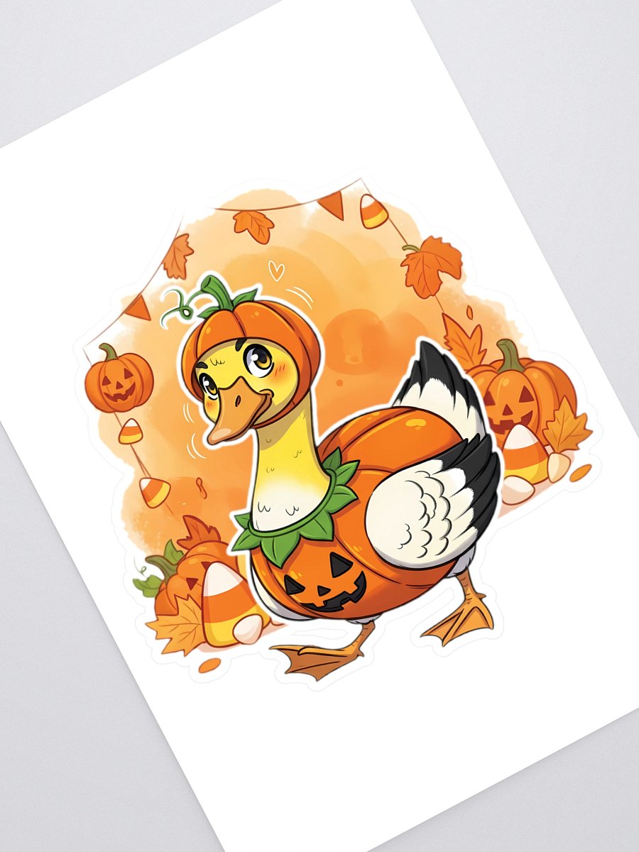 Funny Halloween Goose in Pumpkin Costume Sticker Sheet product image (1)