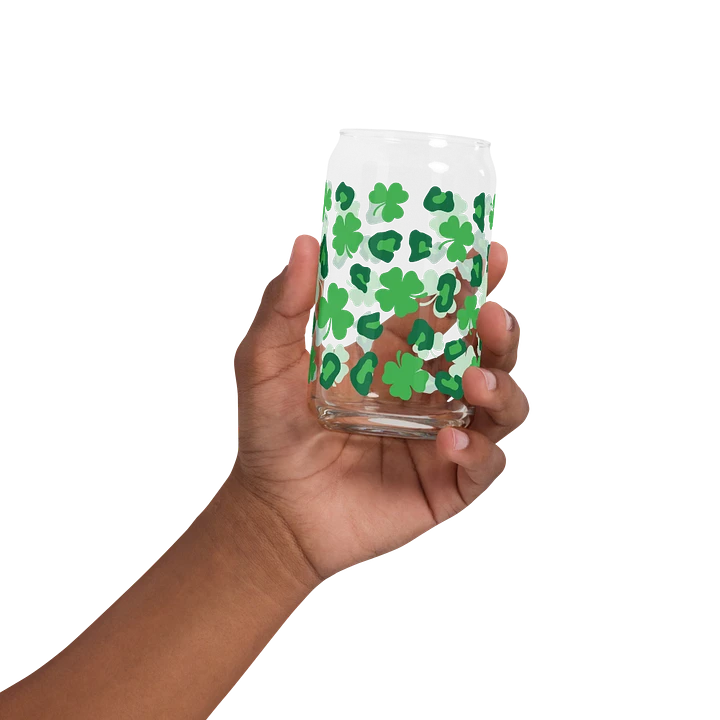 Shamrock/Leopard Print Can-Shaped Glass ☘️ product image (2)
