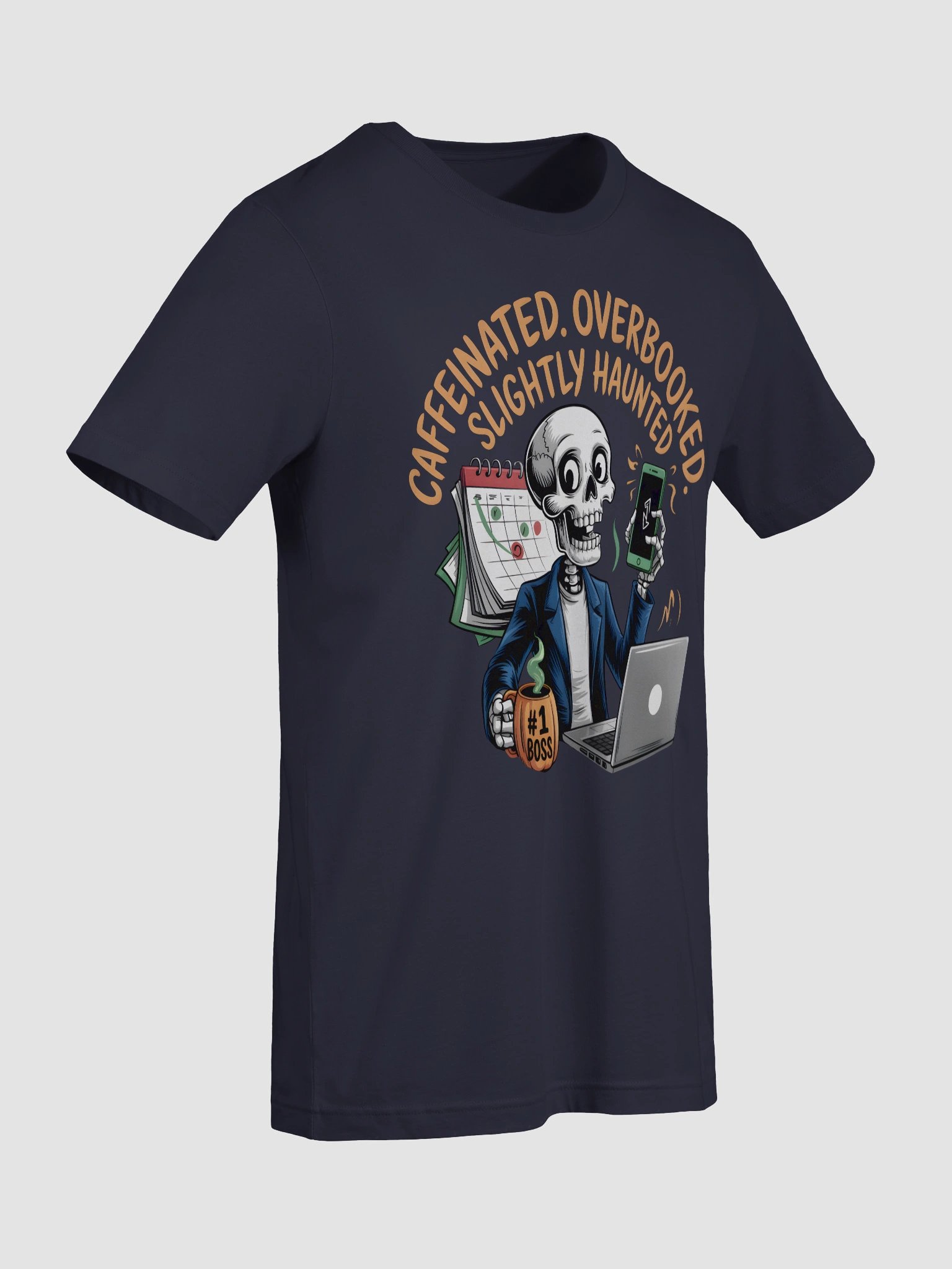 Caffeinated Boss Skeleton T-Shirt product image (60)