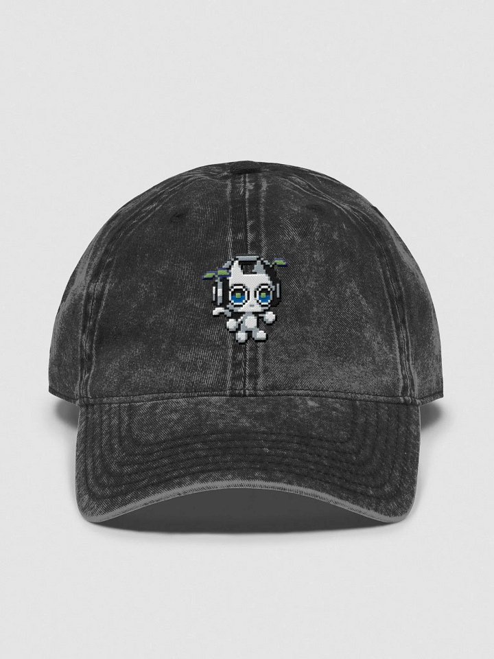 Pixel Digi Cat Embroidered Washed Dad Hat product image (1)