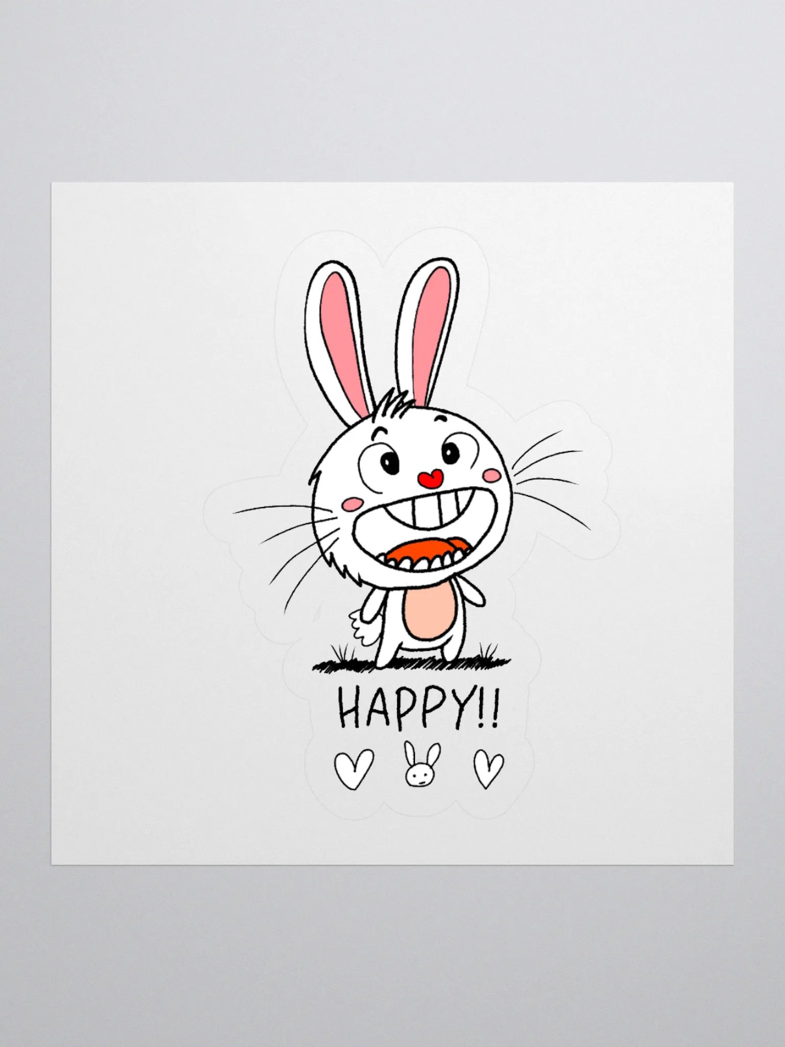 Smiling Rabbit Kiss Cut Stickers product image (3)