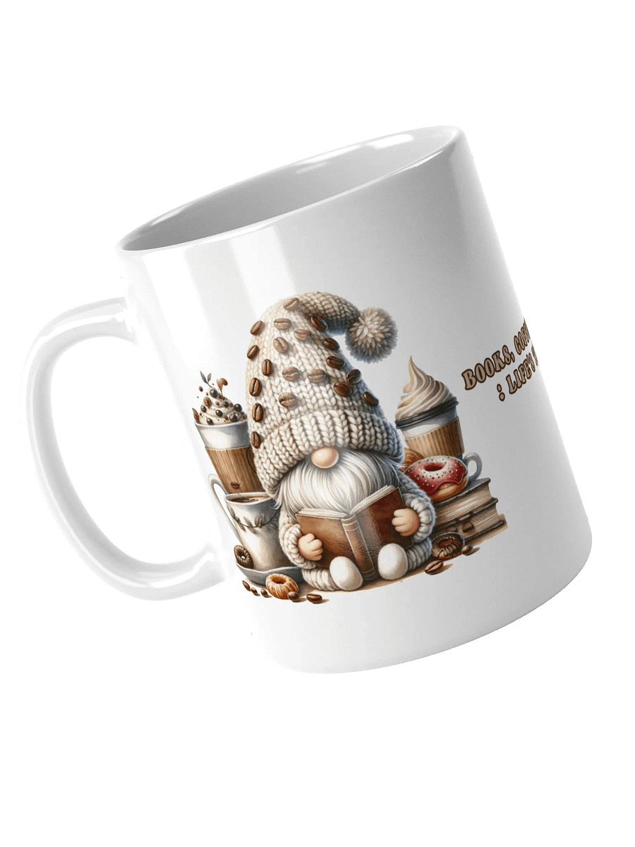Gnome Books Coffee Donuts Ceramic Mug product image (3)