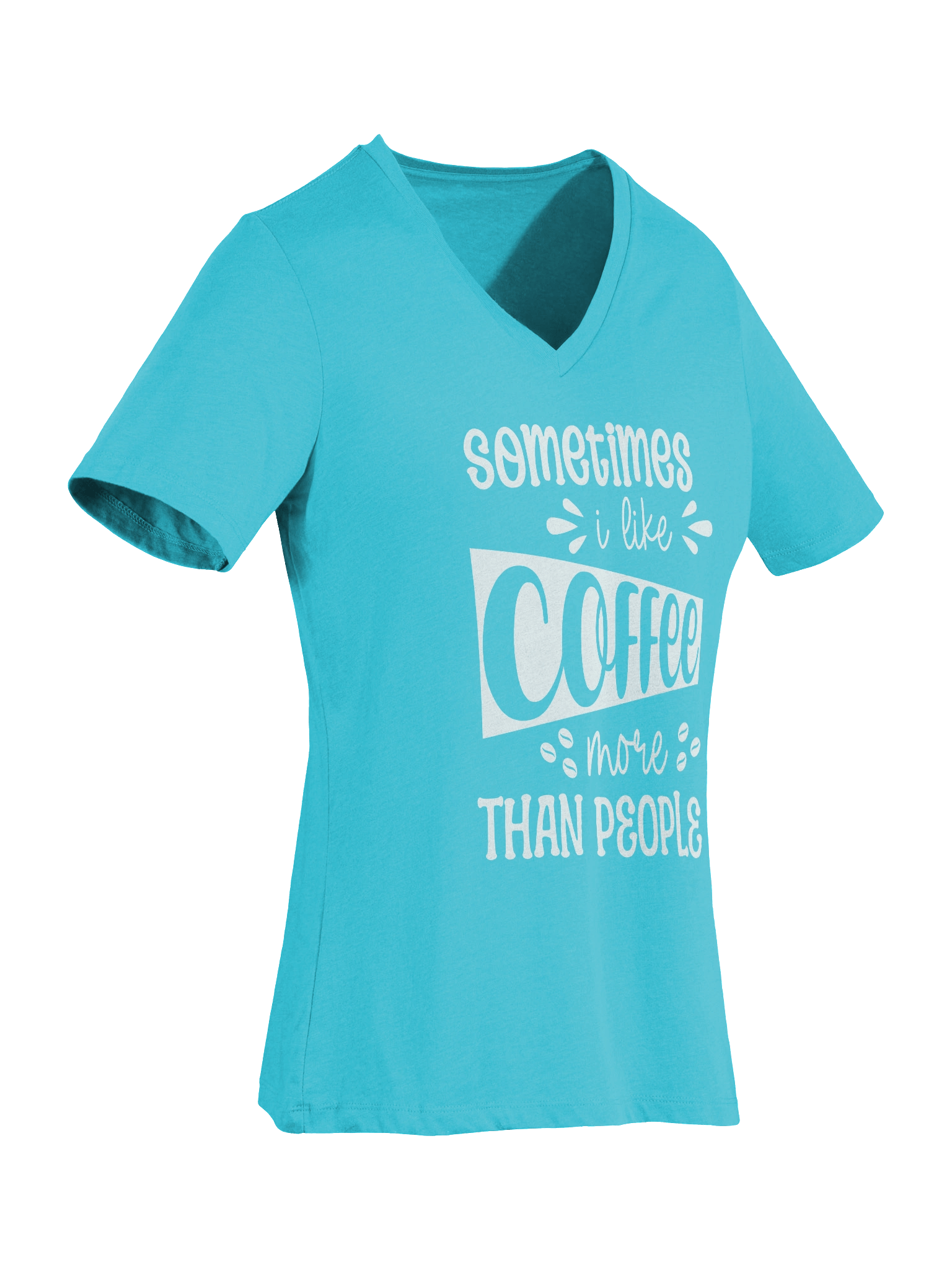 Sometimes I Like Coffee More Than People V-Neck Tee product image (73)