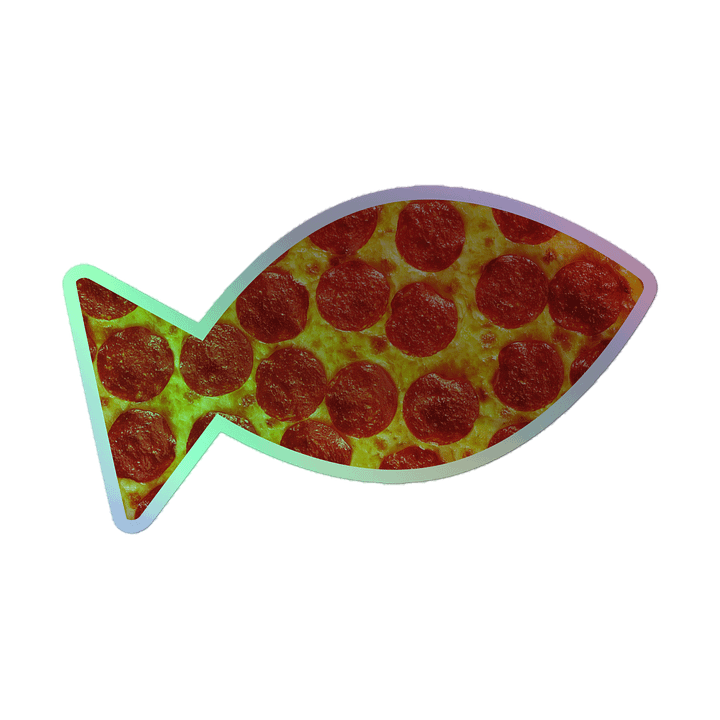 Pizzafish Holographic Sticker product image (1)