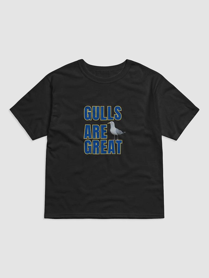 GULLS ARE GREAT Relaxed T-shirt with Blue & Yellow Text product image (2)