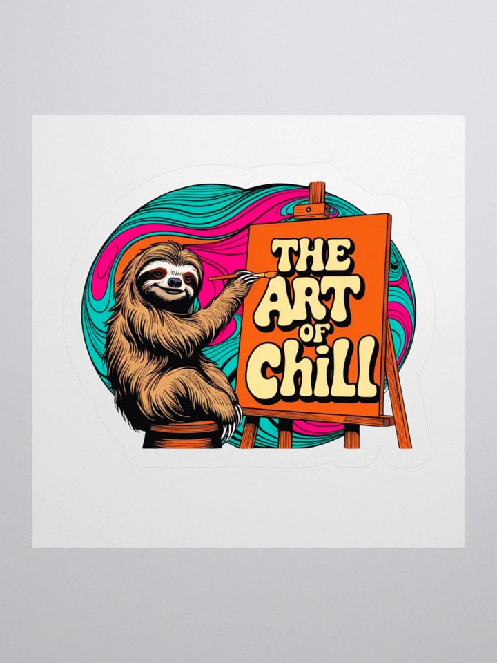 Chill sloth painter Kiss Cut Stickers product image (2)
