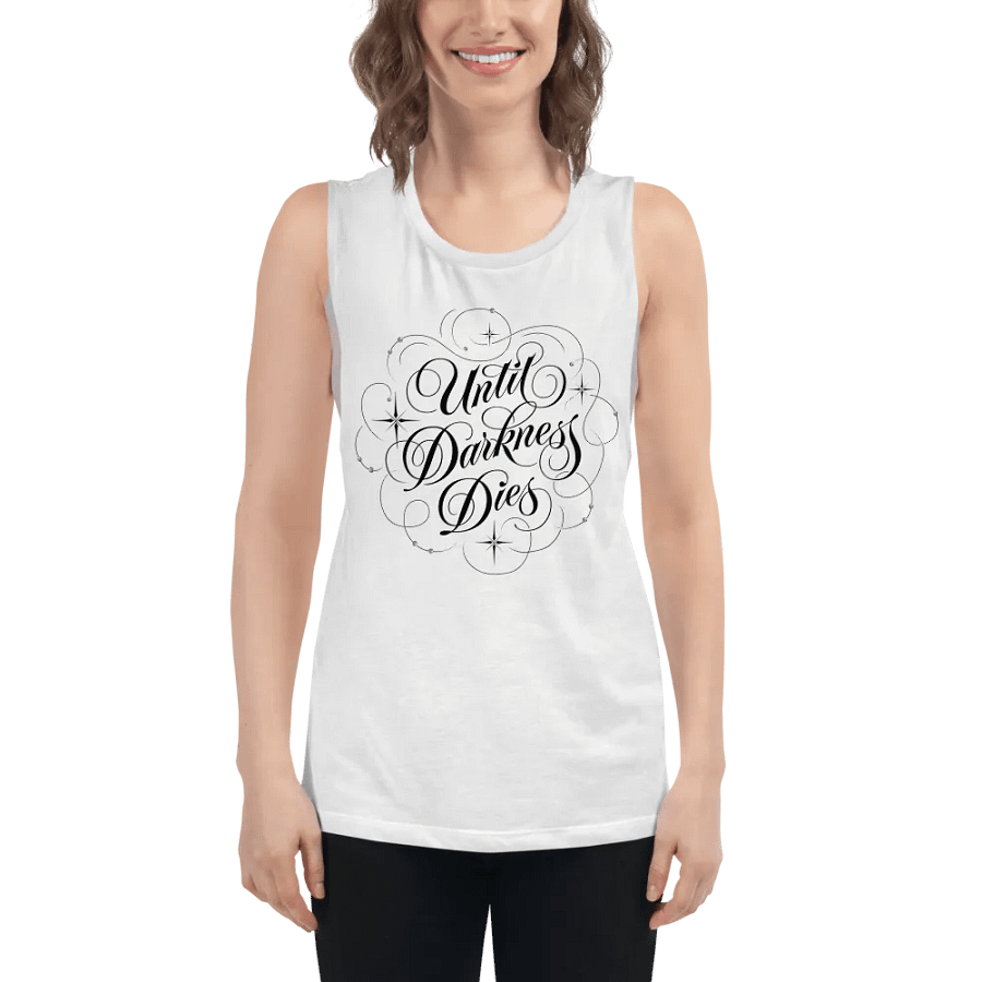 Until Darkness Dies (swirls design) Bella+Canvas Women's Flowy Muscle Tank product image (51)