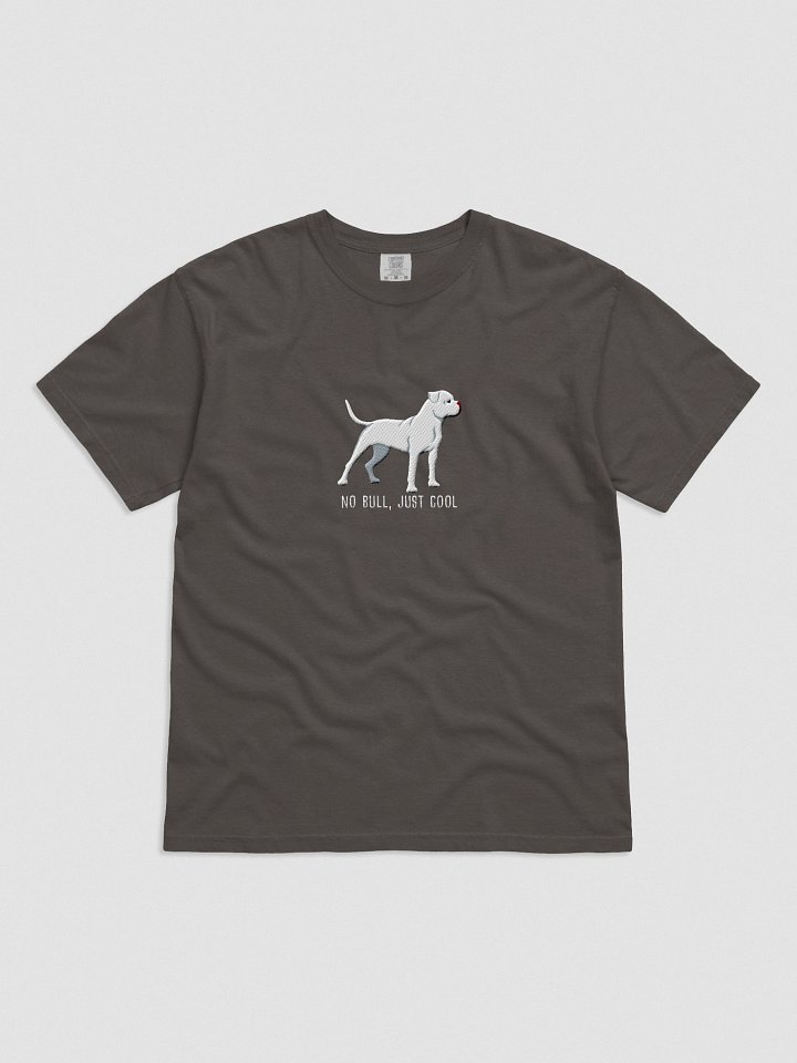 No Bull, Just Cool T-Shirt(Embroidered) of an American Bulldog(White) product image (3)