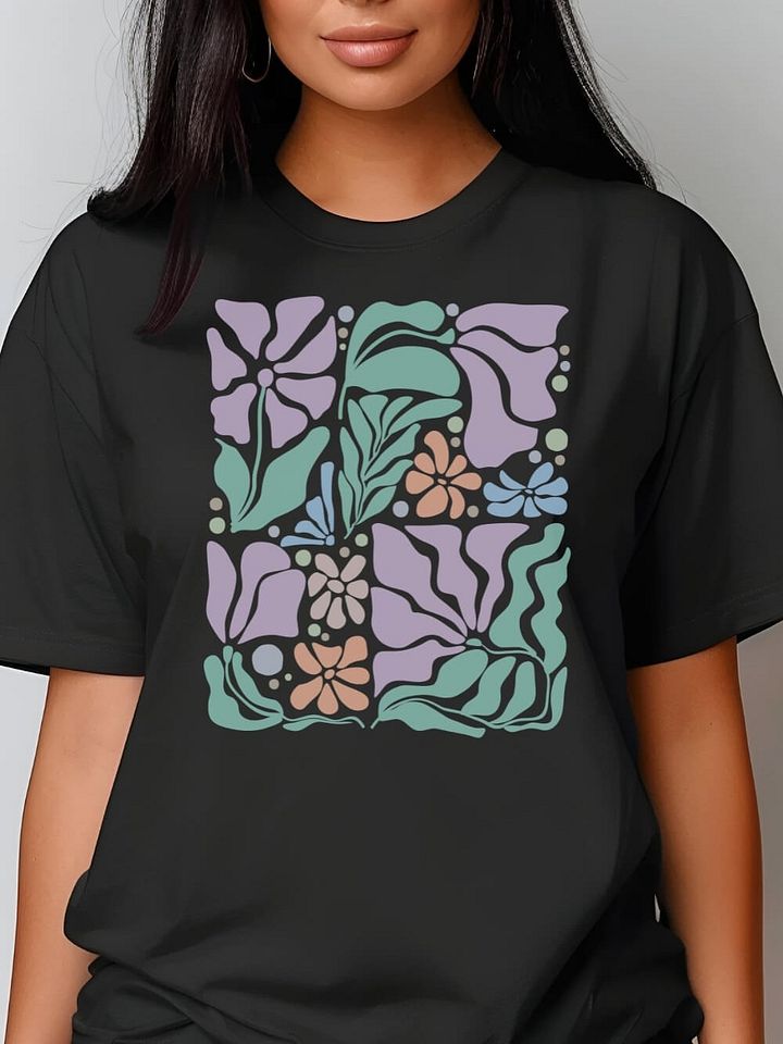 Abstract Botanical T-shirt For Women, Cute Comfort Colors Graphic Tee Gift product image (1)