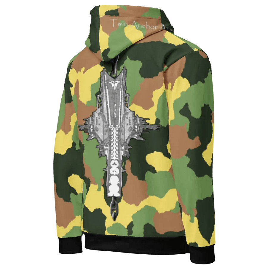 1 Green Camouflage Foss double tug Sketch Hoodie product image (9)