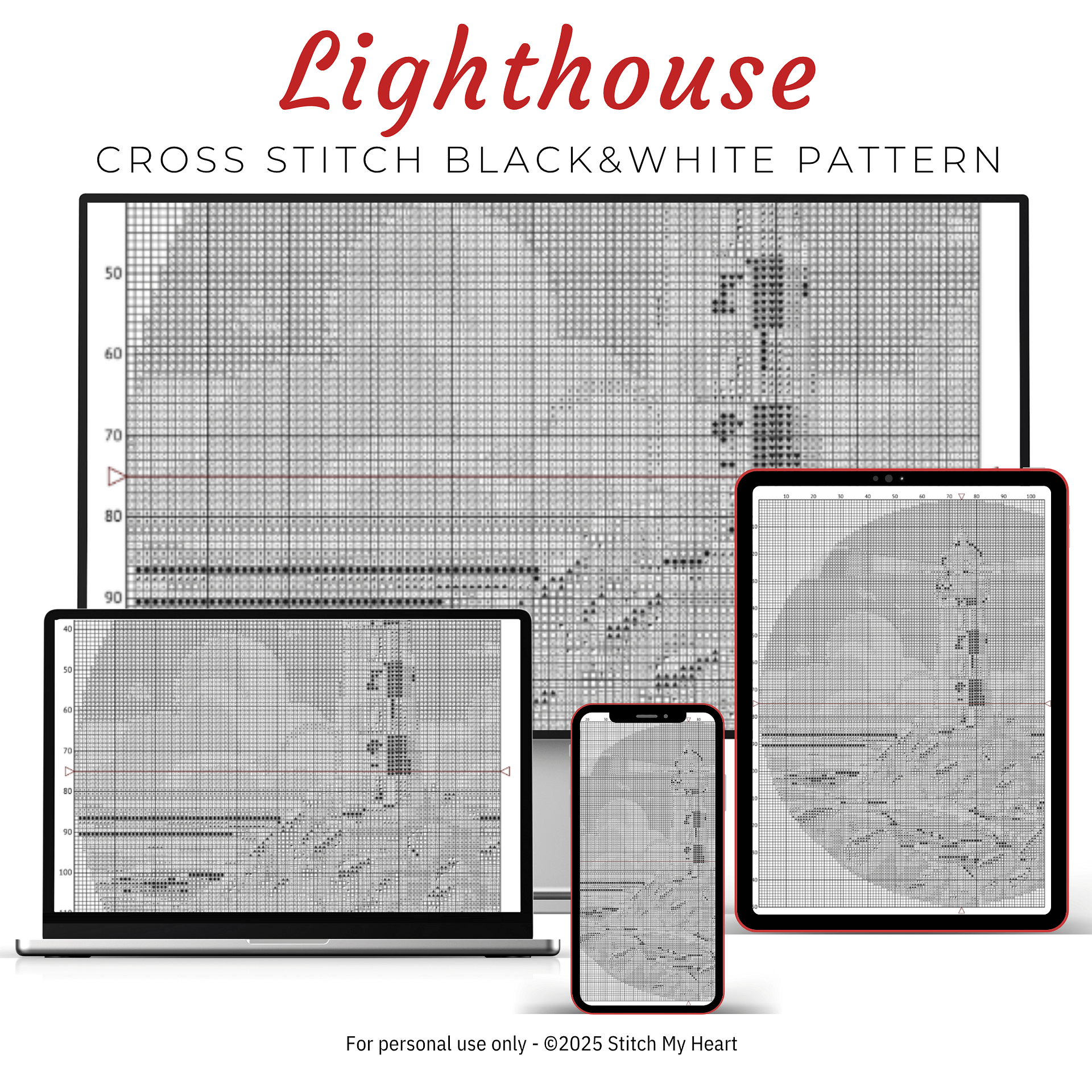 Rocky Lighthouse Cross Stitch Pattern product image (4)