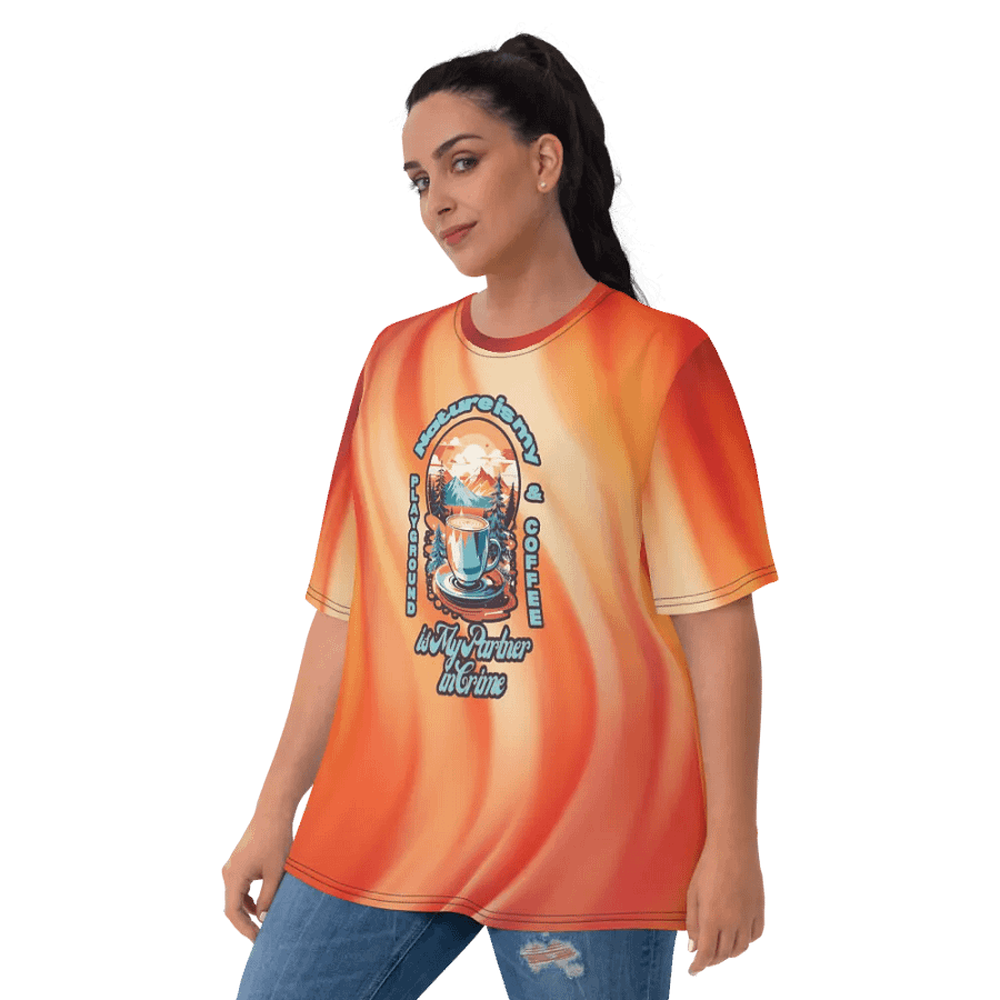 Nature is my Playground and Coffee is My Partner in Crime All Over Print T-shirt product image (6)