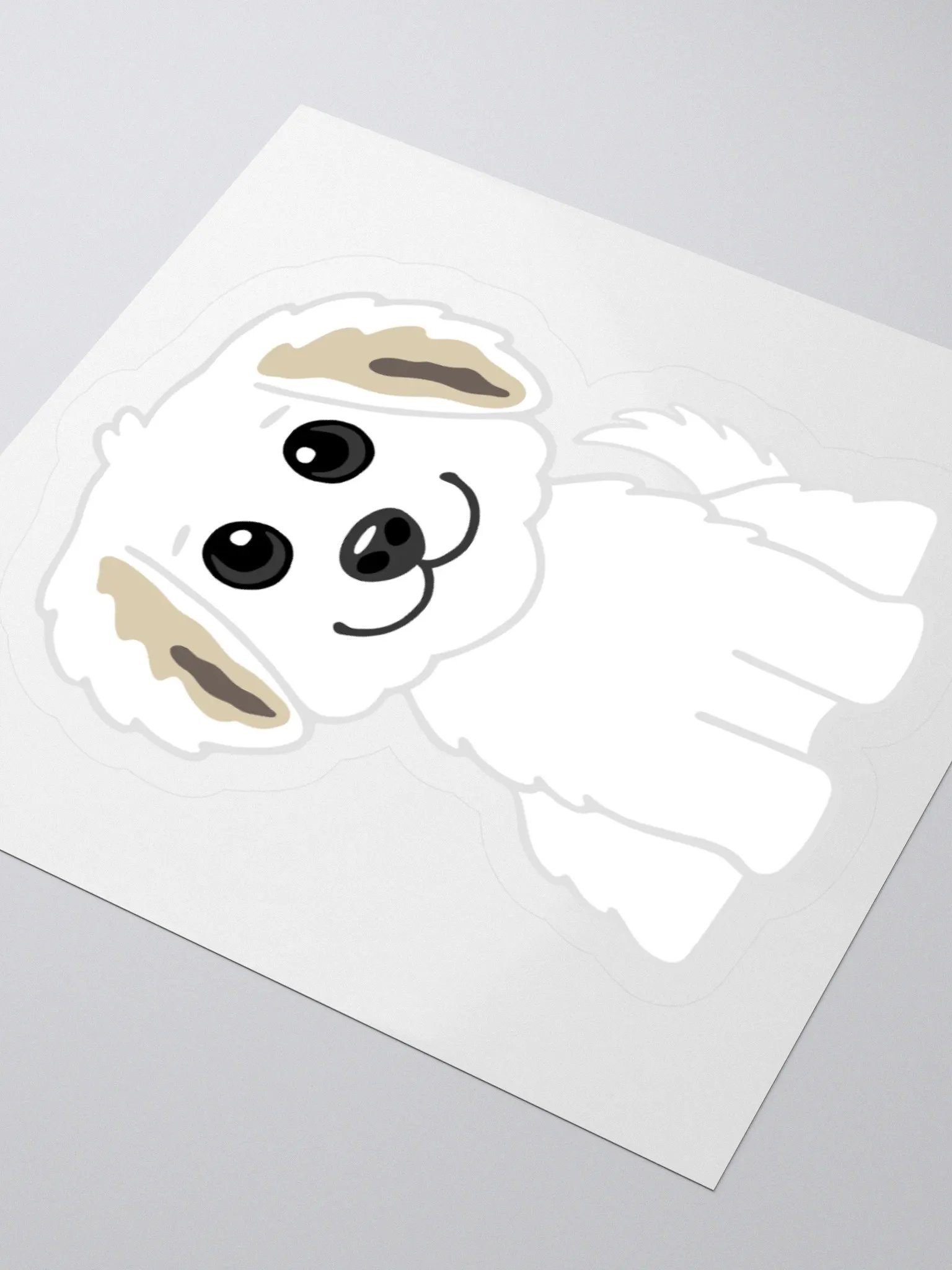 Adorable Cartoon White Puppy Sticker product image (7)