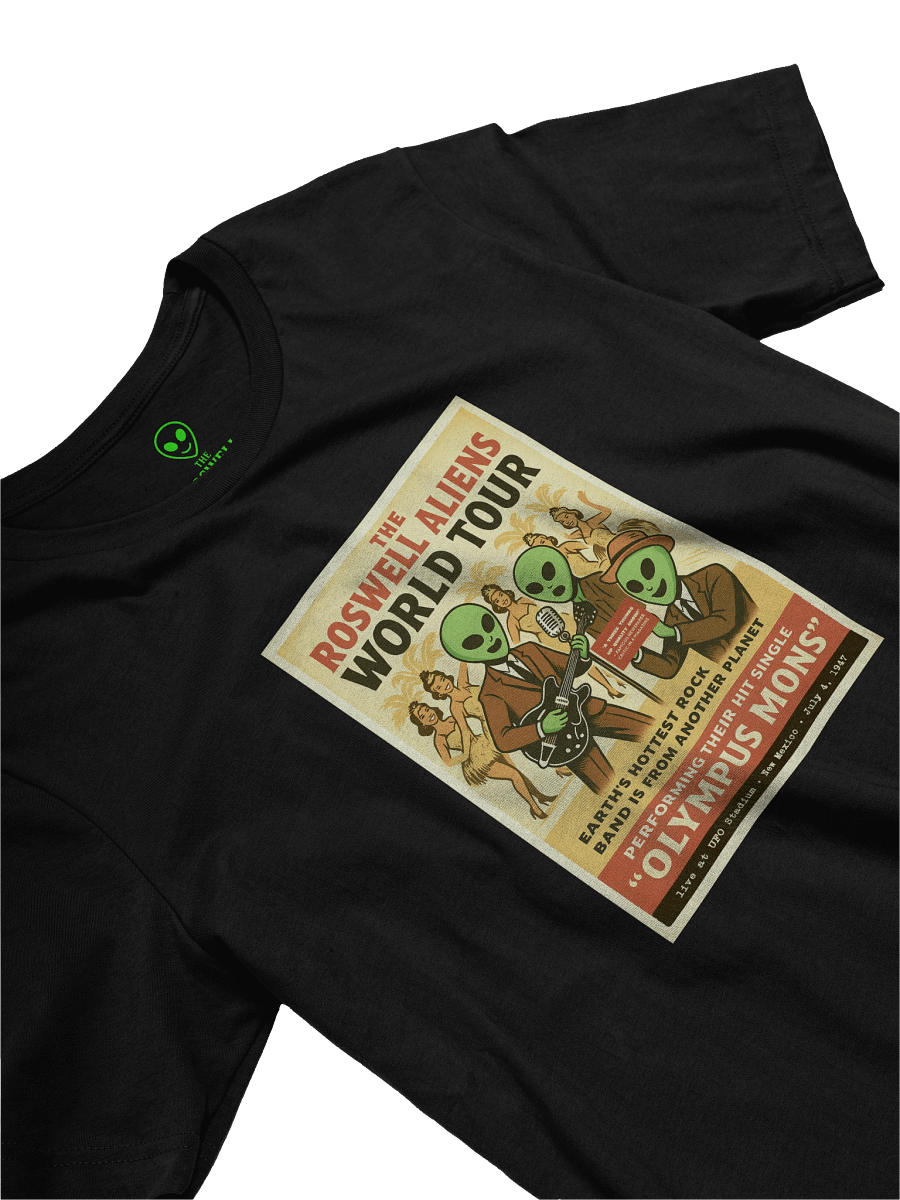 1947 Rock Stars World Tour Roswell Aliens Retro Poster Unisex T-Shirt product image (27)