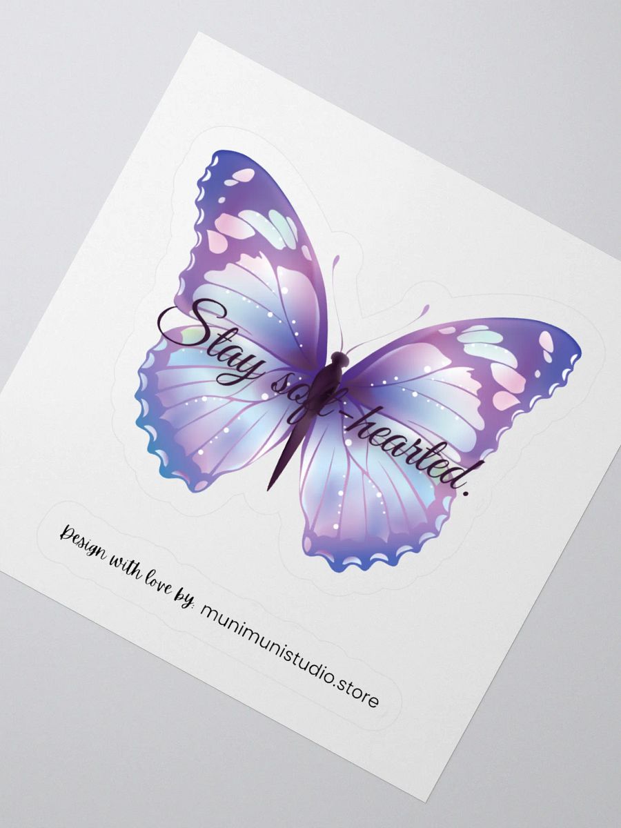 Stay Soft-hearted – Purple Butterfly Inspirational Quote Sticker product image (5)
