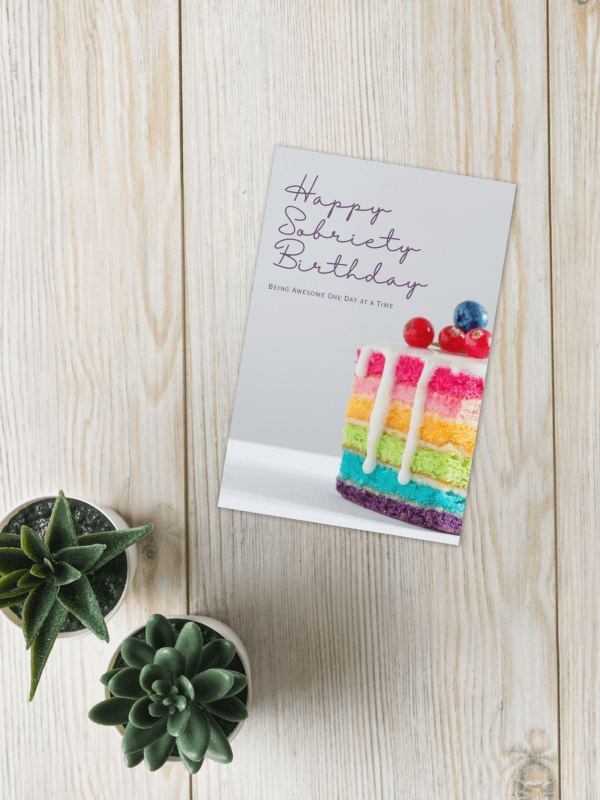 Rainbow Cake Sobriety Celebration Card product image (9)