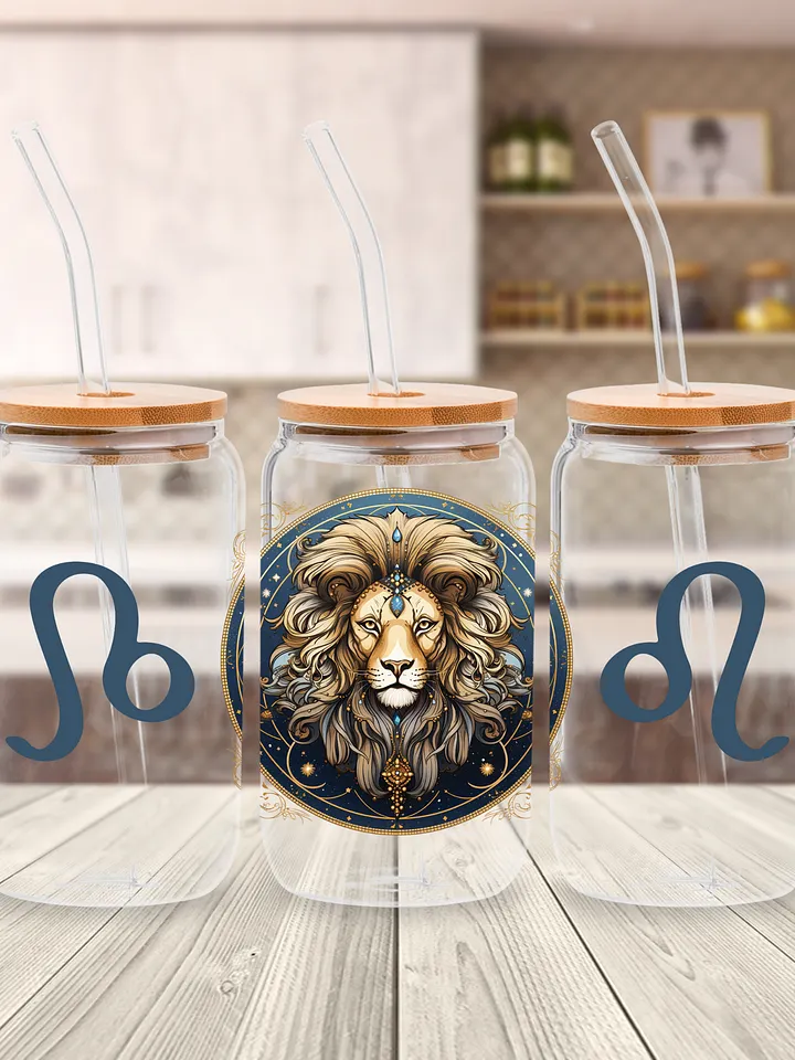 Leo Zodiac Glass Can Sipper product image (1)