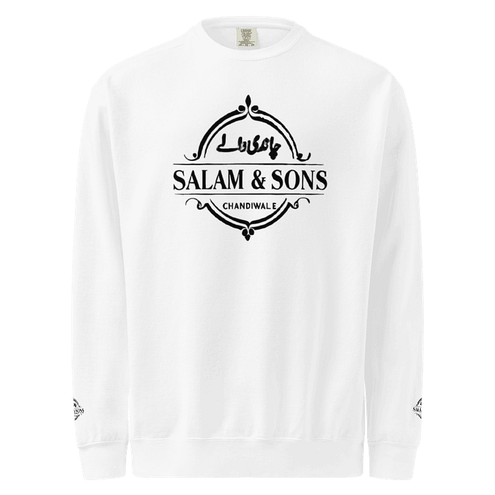 SALAM & SONS CHANDIWALE Official Crewneck White Sweatshirt product image (1)