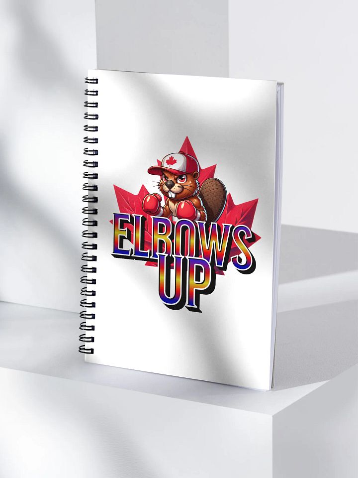 Elbows Up Maple Leaf Beaver Boxing Spiral Notebook product image (1)