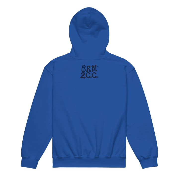 Girls' | BOURNE to Cape Cod™ | DTG Vintage Print | Youth Heavy Blend Hooded Sweatshirt | Rugged, Cozy, Adventure-Ready | Navy Logo product image (2)