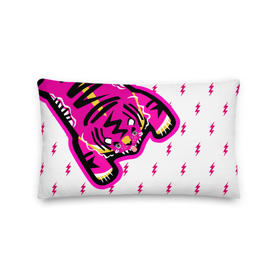 Electric Tigers on Pink & White - Pillow - 3 Size Choices product image (2)