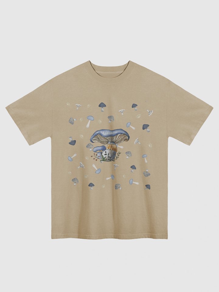Botanical Blue Mushroom Oversized T-Shirt product image (1)
