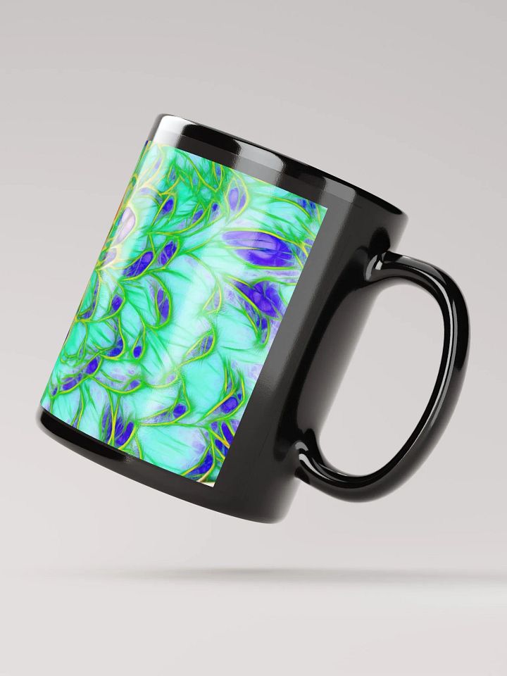 Peacock Chrysanthemum Black Coffee Mug product image (3)