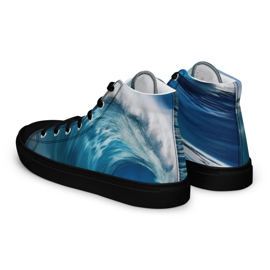 Ocean Wave High Top Canvas Shoes For Men product image (6)