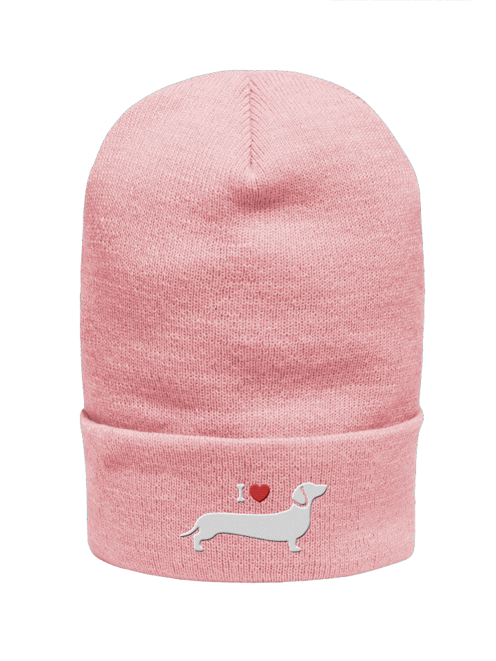 I love my Daschund! Cozy Unisex Embroidered Beanie product image (2)