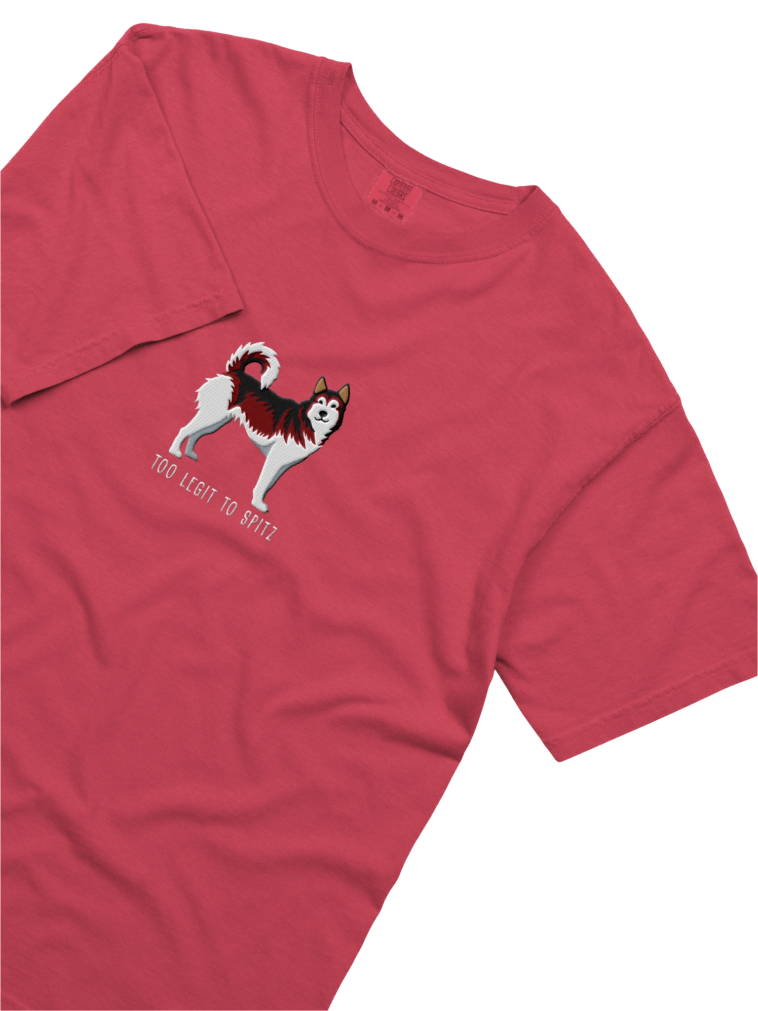 Too Legit to Spitz T-Shirt(Embroidered) of a Siberian Husky(Red) product image (45)
