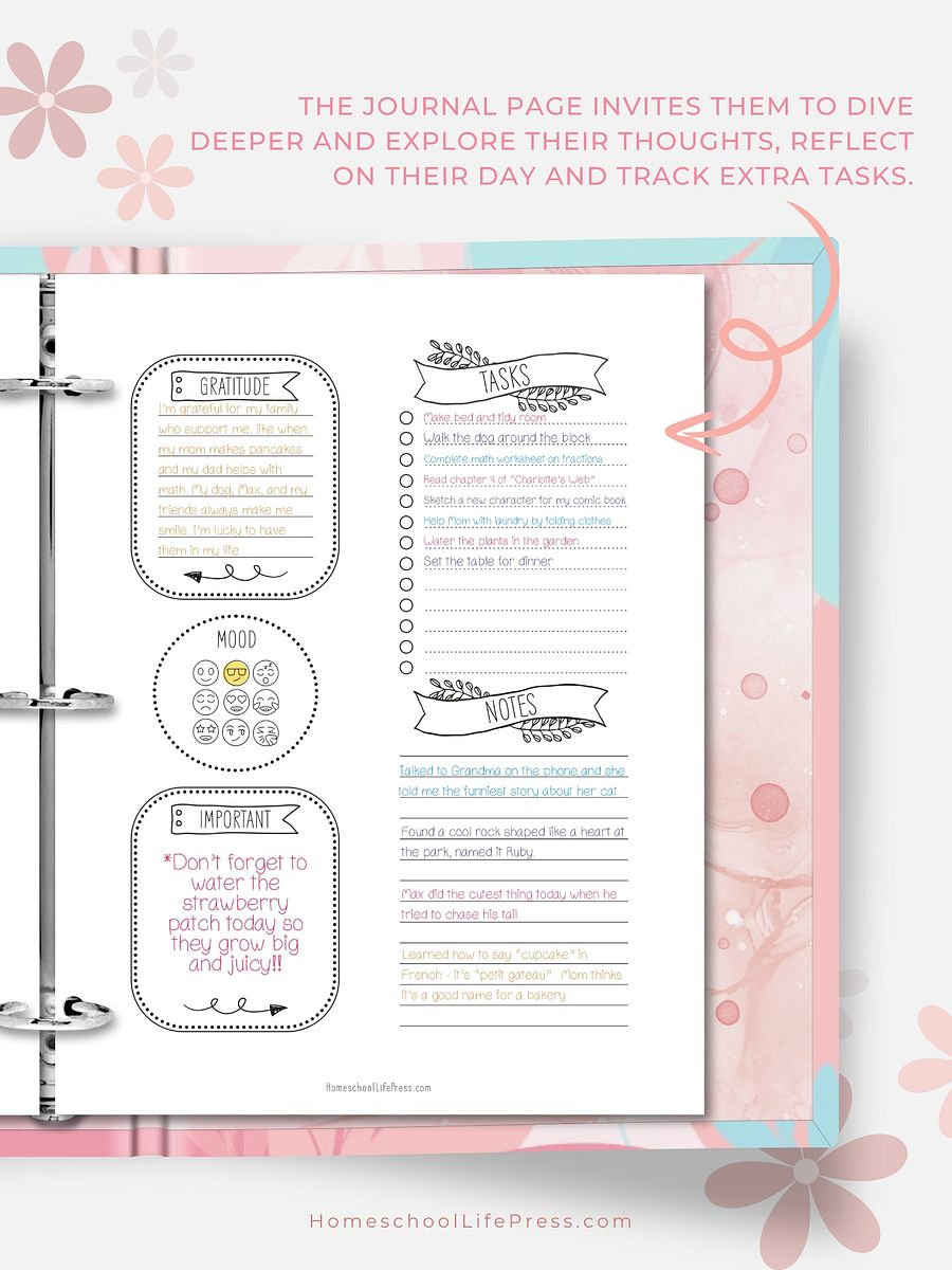 Homeschool Student Daily Journal Printable | Doodles product image (3)