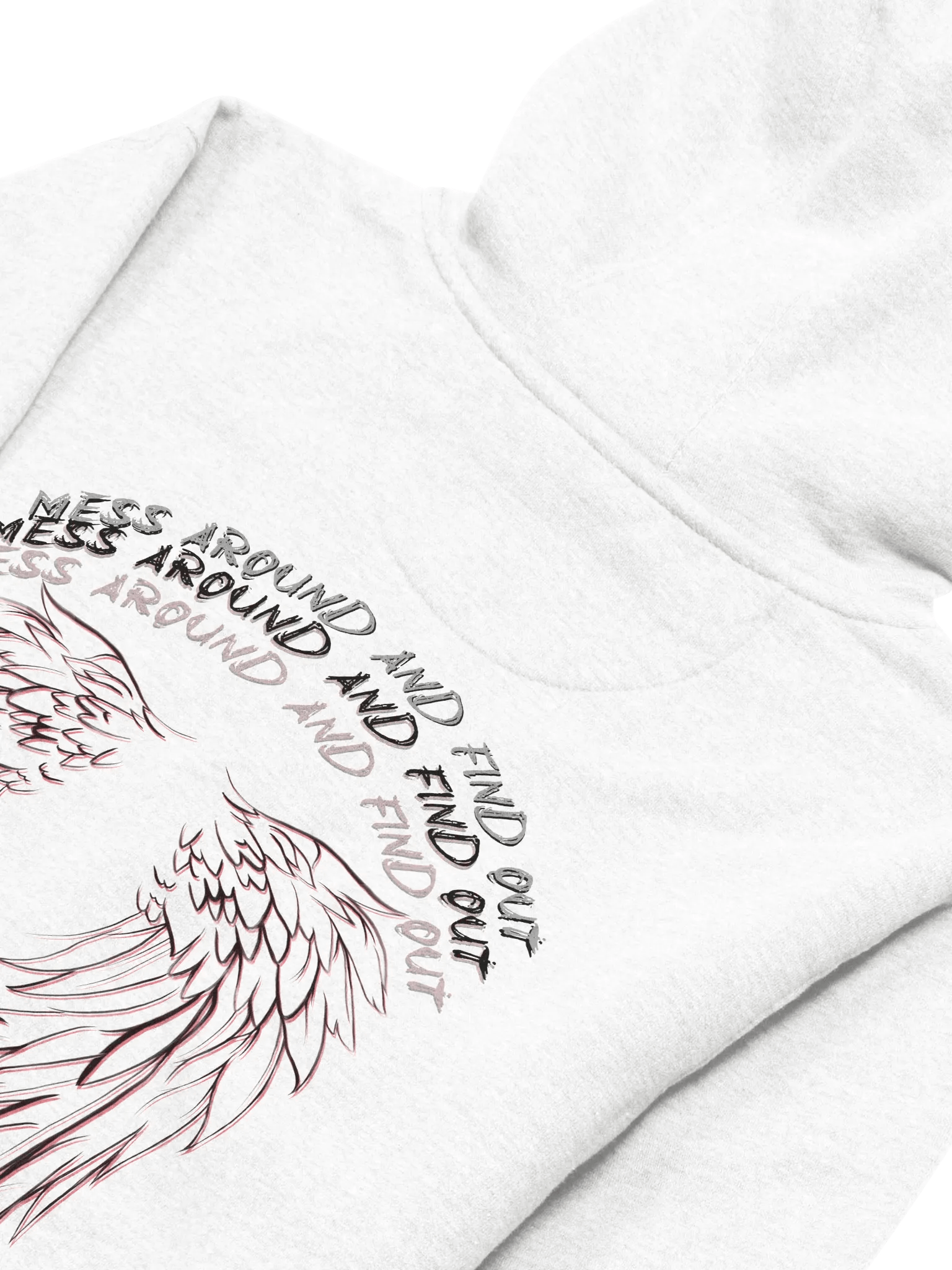 MESS AROUND AND FIND OUT ~ WINGS HOODIE (WHITE) product image (4)