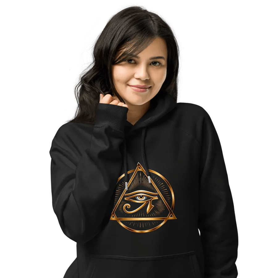 [Eye of Horus] - Unisex Eco Raglan Hoodie product image (12)