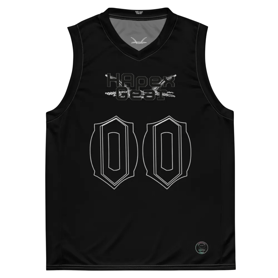 Rover's Morning Glory - Black - Recycled Unisex Basketball Jersey - Black HApex Gear Black Logo product image (2)