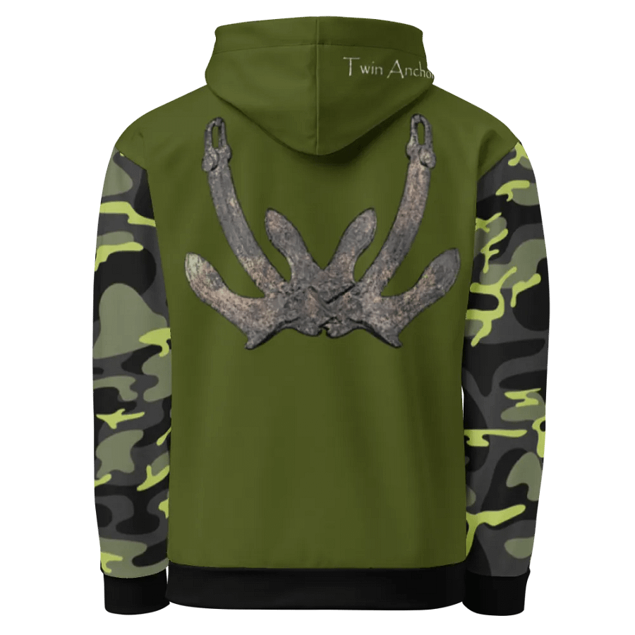Camouflage & Green Anchor Hoodie product image (1)