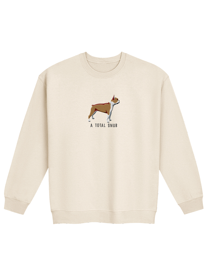 A Total Snub Sweatshirt (Embroidered) of a Boston Terrier(Brown & White) product image (21)